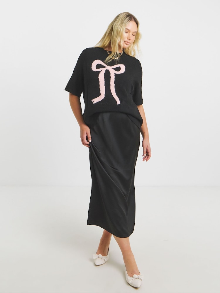 Simply Be Black Cherry Short Sleeve Jumper - Image 4 of 4