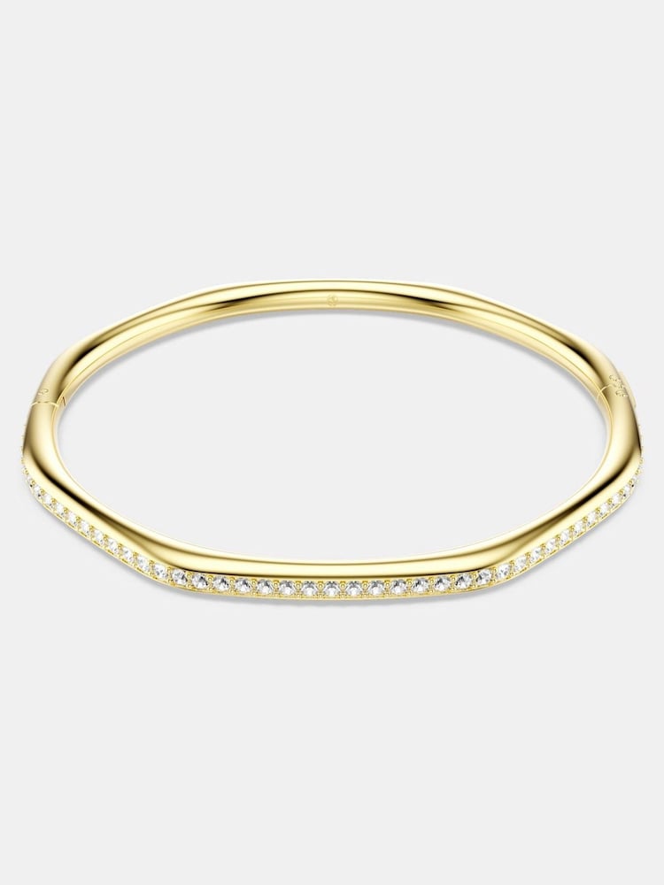 Swarovski White Round Cut Octagon Shape Gold Tone Dextera Bangle - Image 1 of 7