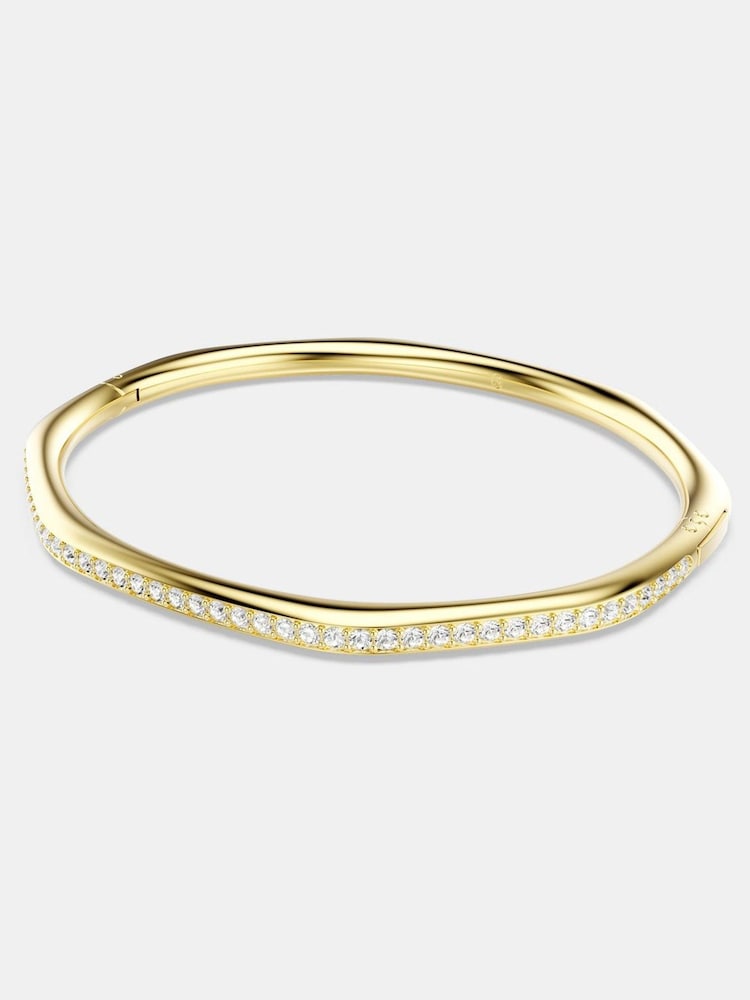Swarovski White Round Cut Octagon Shape Gold Tone Dextera Bangle - Image 2 of 7