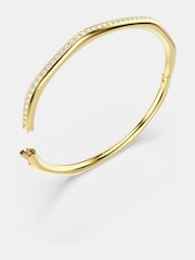 Swarovski White Round Cut Octagon Shape Gold Tone Dextera Bangle - Image 3 of 7