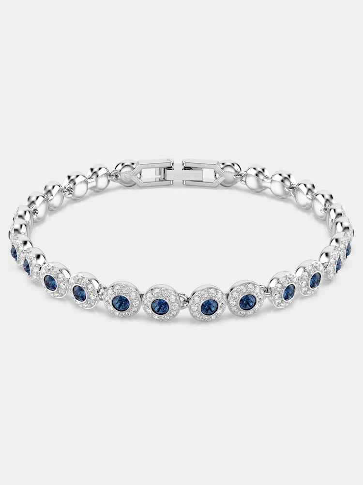 Swarovski Blue Rhodium Plated Round Cut Una Angelic Tennis Bracelet - Image 1 of 10