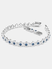 Swarovski Blue Rhodium Plated Round Cut Una Angelic Tennis Bracelet - Image 2 of 10