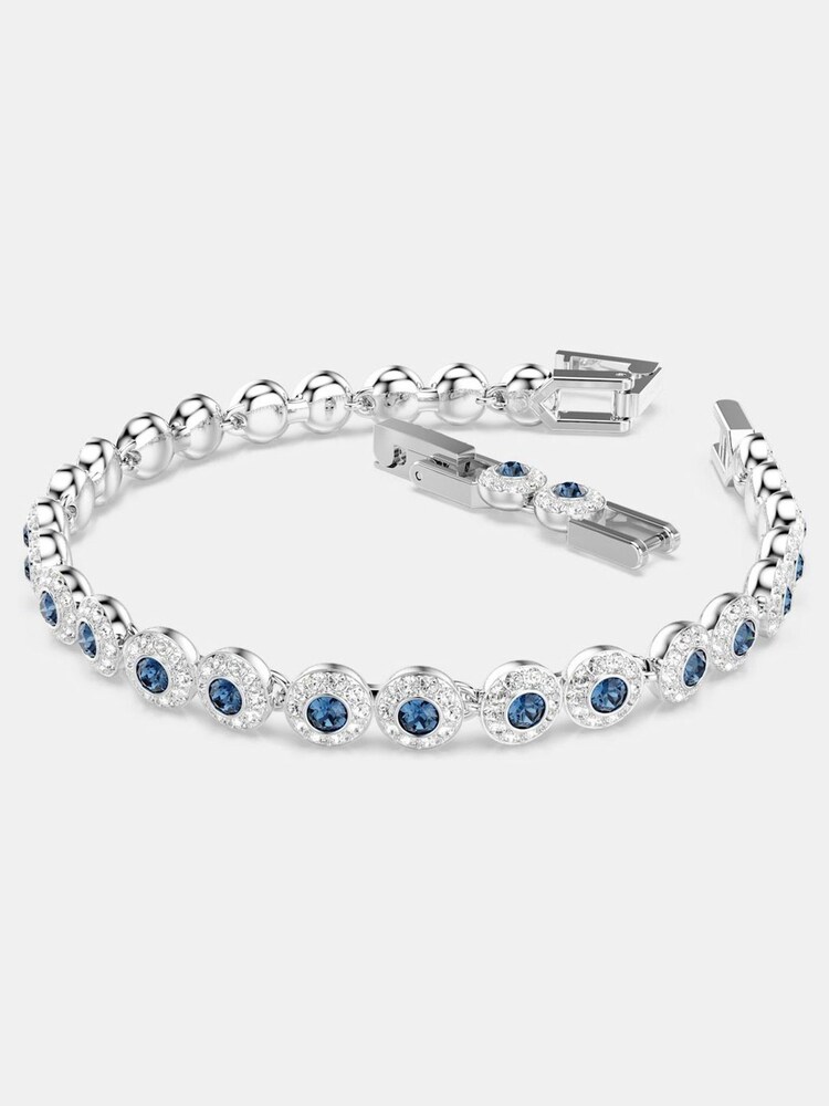 Swarovski Blue Rhodium Plated Round Cut Una Angelic Tennis Bracelet - Image 2 of 10