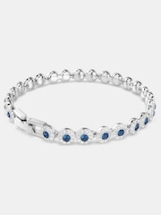Swarovski Blue Rhodium Plated Round Cut Una Angelic Tennis Bracelet - Image 5 of 10