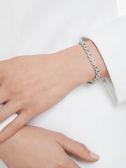 Swarovski Blue Rhodium Plated Round Cut Una Angelic Tennis Bracelet - Image 6 of 10