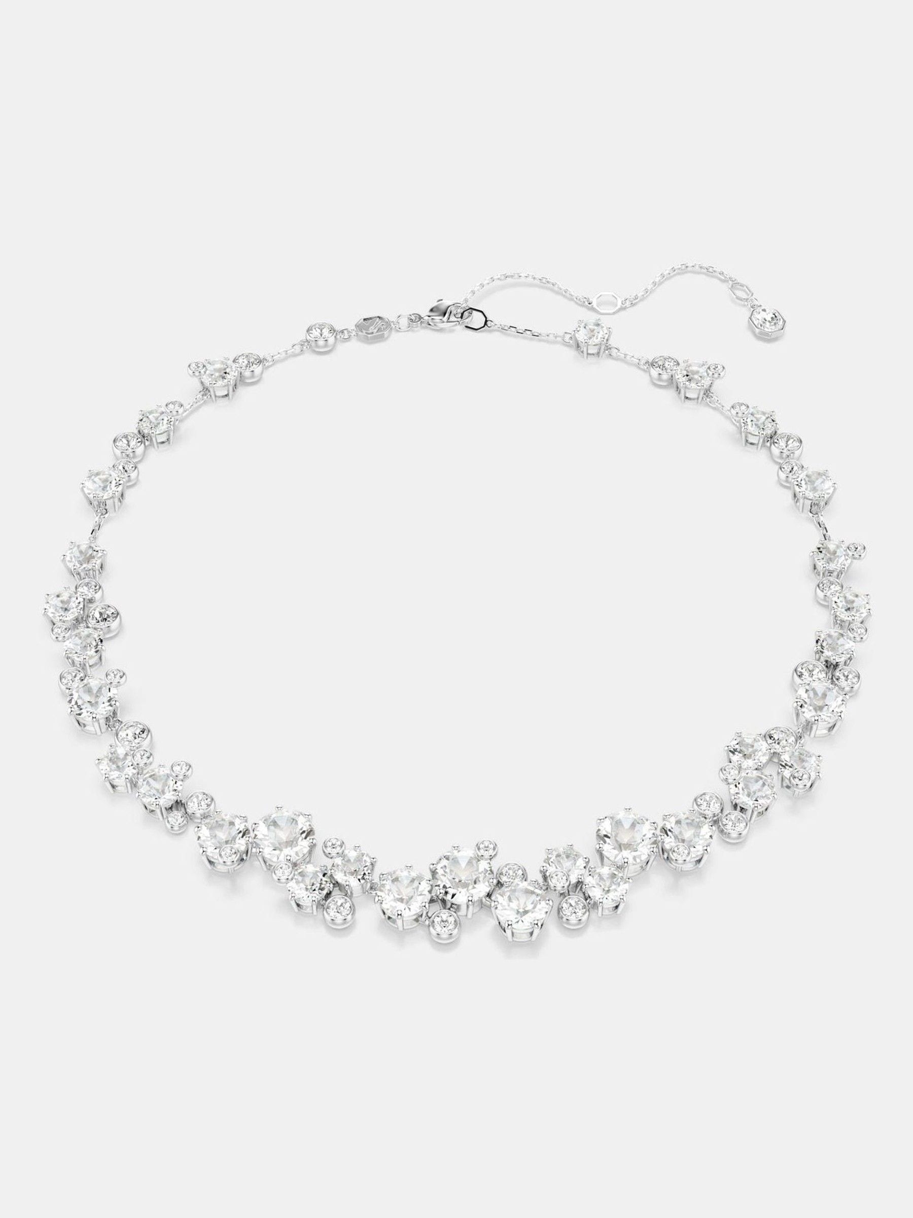 Swarovski White Rhodium Plated Round Cut Constella Necklace