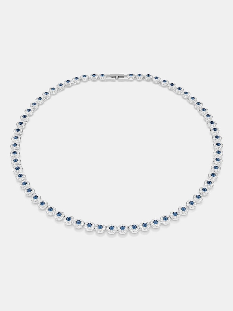 Swarovski Rhodium Plated Round Cut Una Angelic Tennis Necklace - Imagen 1 de 6