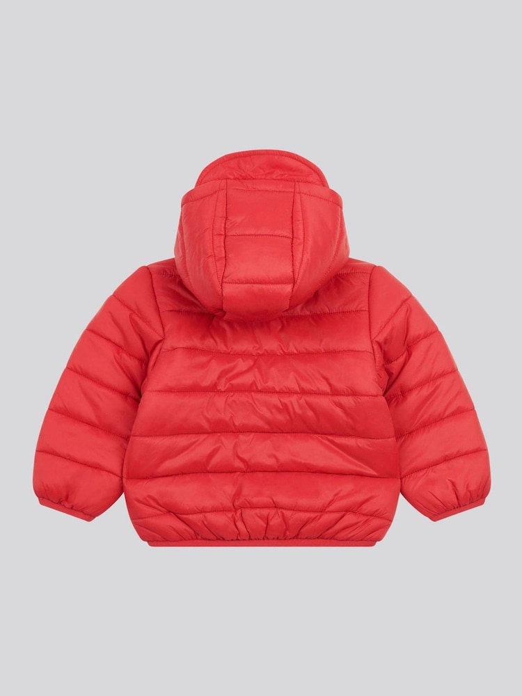 U.S. Polo Assn. Red Boys Hooded Quilted Jacket with Peak - Image 2 of 4 U.S. Polo Assn. Red Boys Hooded Quilted Jacket with Peak - Image 2 of 4