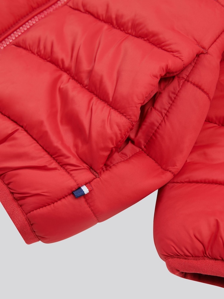 U.S. Polo Assn. Red Boys Hooded Quilted Jacket with Peak - Image 4 of 4 U.S. Polo Assn. Red Boys Hooded Quilted Jacket with Peak - Image 4 of 4