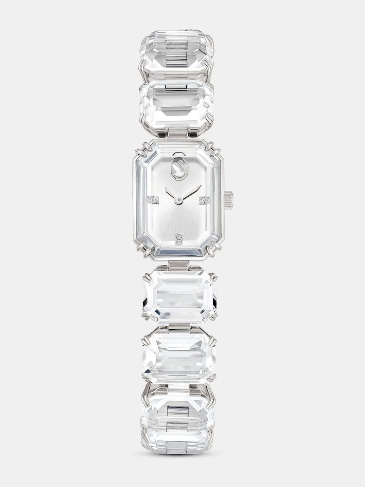 Swarovski White Stainless Steel Octagon Cut Bracelet Watch - Image 1 of 9