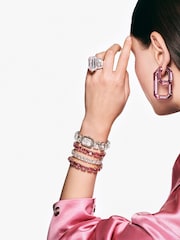 Swarovski White Stainless Steel Octagon Cut Bracelet Watch - Image 9 of 9