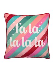 Fusion Multi Merry Christmas Deer Festive Velvet Filled Cushion - Image 2 of 4