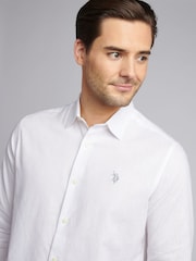 U.S. Polo Assn. White Mens Linen Blend Shirt - Image 4 of 7