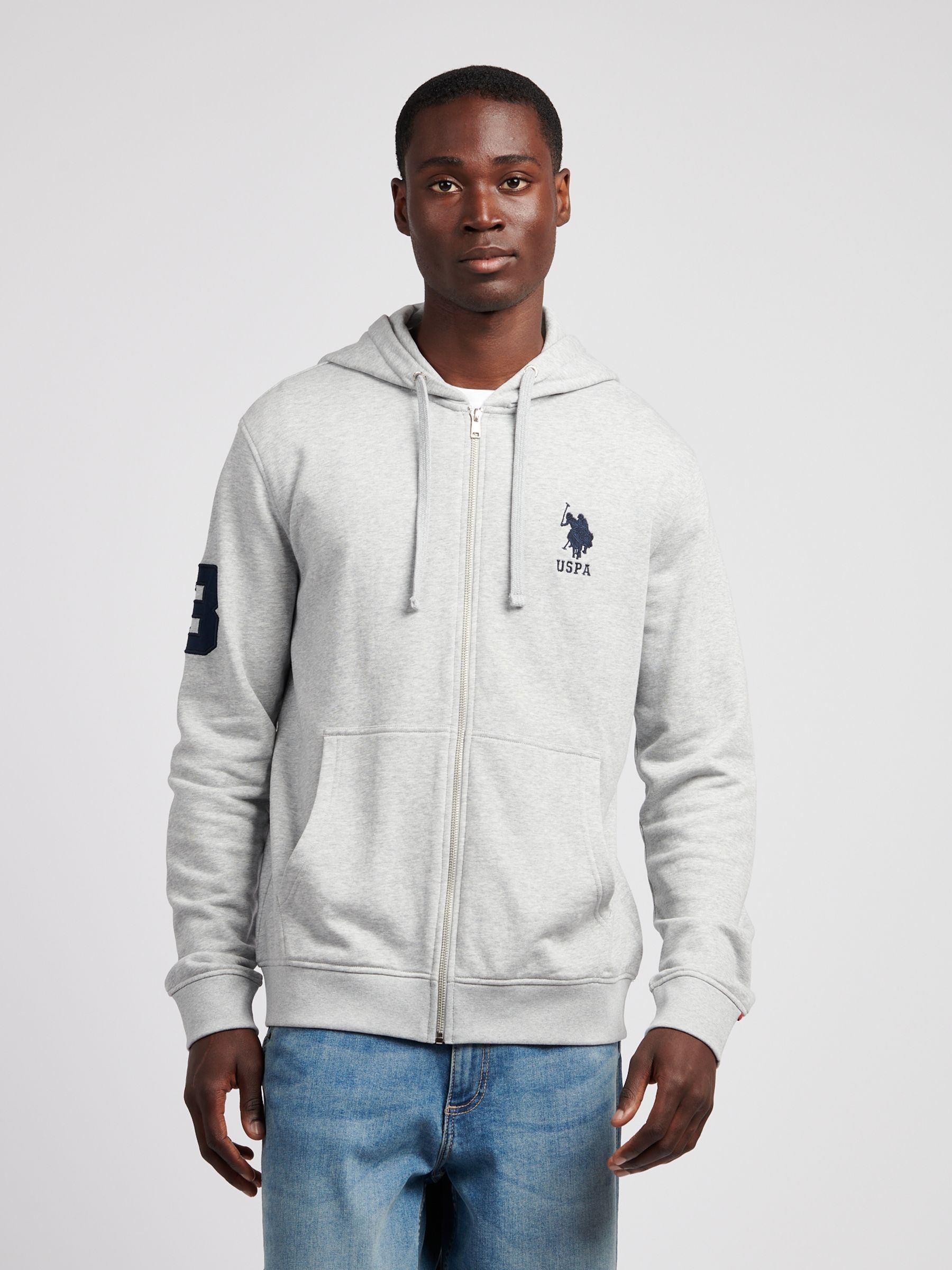 メンズウェア IPUTUGUALE3 POLO SPORTS Buy U.S. Polo Assn. Grey Mens Player 3 Zip Hoodie from Next USA