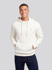 U.S. Polo Assn. White Mens Double Horsemen Loopback Hoodie - Image 1 of 9