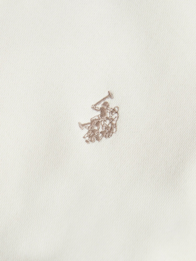 U.S. Polo Assn. White Mens Double Horsemen Loopback Hoodie - Image 9 of 9