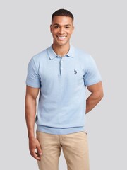 U.S. Polo Assn. CHAMBRAY BLUE Mens Combed Cotton Polo Shirt - Image 1 of 7
