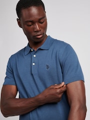 U.S. Polo Assn. Blue Mens Combed Cotton Polo Shirt - Image 2 of 7