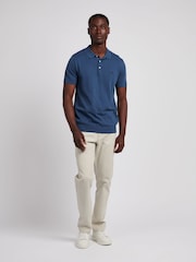U.S. Polo Assn. Blue Mens Combed Cotton Polo Shirt - Image 4 of 7