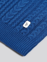 U.S. Polo Assn. Blue Mens Aran Knit Crew Jumper - Image 7 of 7
