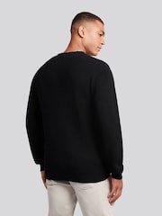 U.S. Polo Assn. Black Mens Aran Mix Knit Funnel Jumper - Image 4 of 7