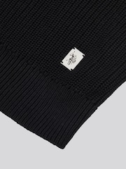 U.S. Polo Assn. Black Mens Aran Mix Knit Funnel Jumper - Image 7 of 7