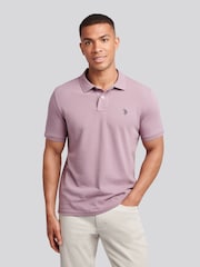 U.S. Polo Assn. Purple Mens Double Horsemen Polo Shirt - Image 1 of 8