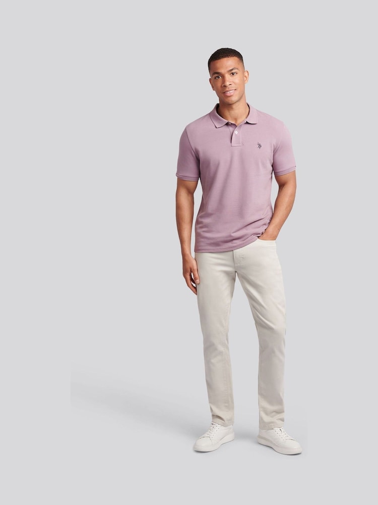 U.S. Polo Assn. Purple Mens Double Horsemen Polo Shirt - Image 2 of 8