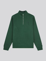 U.S. Polo Assn. Green Mens French Rib 1/4 Funnel Sweatshirt - Image 7 of 10