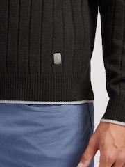 U.S. Polo Assn. Black Mens Rib Knit Crew Jumper - Image 9 of 10