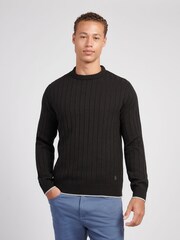 U.S. Polo Assn. Black Mens Rib Knit Crew Jumper - Image 10 of 10