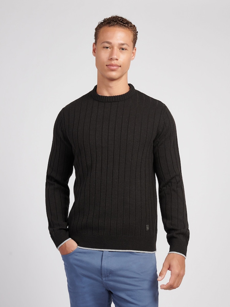 U.S. Polo Assn. Black Mens Rib Knit Crew Jumper - Image 10 of 10 U.S. Polo Assn. Black Mens Rib Knit Crew Jumper - Image 10 of 10