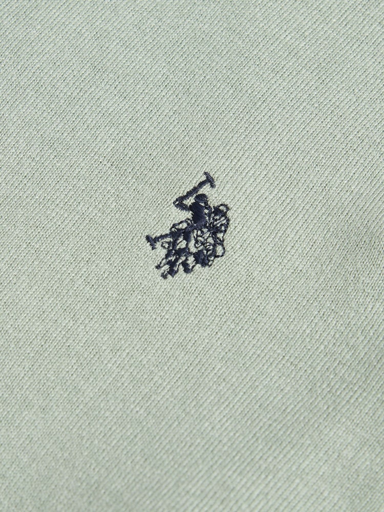 Olijfgroen - U.S. Polo Assn. Herentrui met ronde hals - Afbeelding 7 van 7