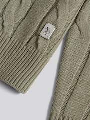 U.S. Polo Assn. Green Mens Cotton Funnel Neck 1/4 Zip Knit Sweatshirt - Image 7 of 7