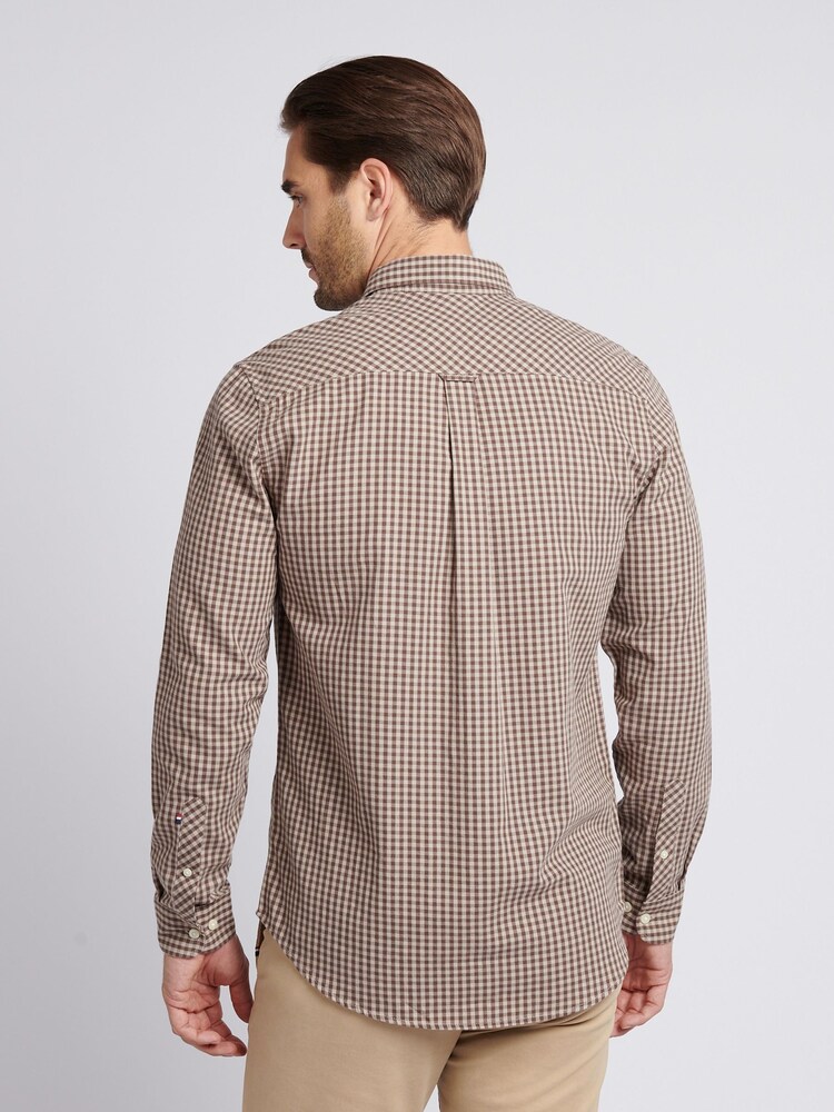 U.S. Polo Assn. Brown Mens Rib Texture Polo Shirt - Image 2 of 8