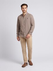U.S. Polo Assn. Brown Mens Rib Texture Polo Shirt - Image 3 of 8