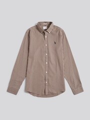 U.S. Polo Assn. Brown Mens Rib Texture Polo Shirt - Image 6 of 8