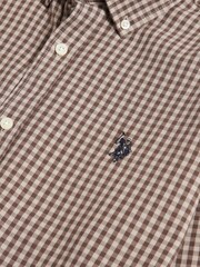 U.S. Polo Assn. Brown Mens Rib Texture Polo Shirt - Image 8 of 8
