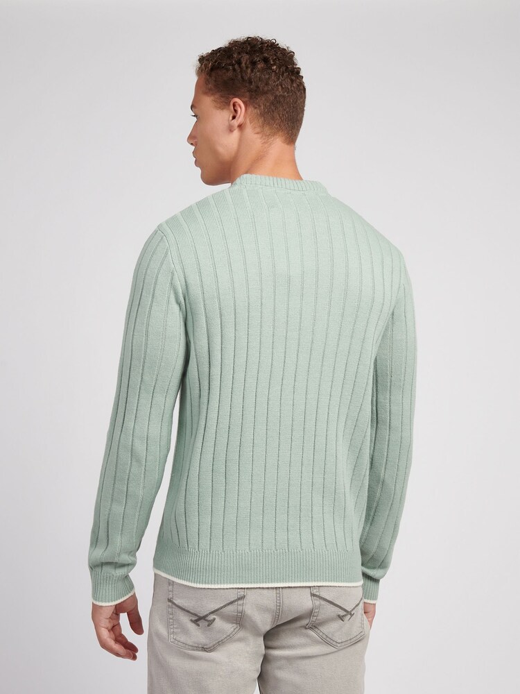 U.S. Polo Assn. Green Mens Rib Knit Crew Jumper - Image 2 of 7