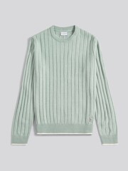 U.S. Polo Assn. Green Mens Rib Knit Crew Jumper - Image 5 of 7