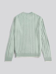 U.S. Polo Assn. Green Mens Rib Knit Crew Jumper - Image 6 of 7