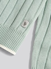 U.S. Polo Assn. Green Mens Rib Knit Crew Jumper - Image 7 of 7