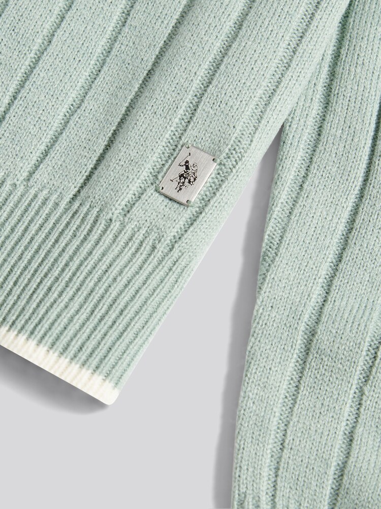 U.S. Polo Assn. Green Mens Rib Knit Crew Jumper - Image 7 of 7 U.S. Polo Assn. Green Mens Rib Knit Crew Jumper - Image 7 of 7