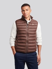 U.S. Polo Assn. Brown Mens Bound Quilted Gilet - Image 1 of 7