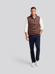U.S. Polo Assn. Brown Mens Bound Quilted Gilet - Image 3 of 7