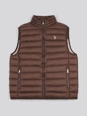 U.S. Polo Assn. Brown Mens Bound Quilted Gilet - Image 5 of 7