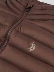 U.S. Polo Assn. Brown Mens Bound Quilted Gilet - Image 7 of 7