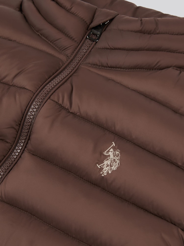 U.S. Polo Assn. Brown Mens Bound Quilted Gilet - Image 7 of 7