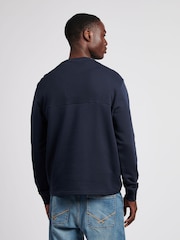 U.S. Polo Assn. Blue Mens Textured Cut and Sew Crew Sweatshirt - Image 3 of 7