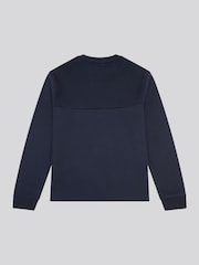 U.S. Polo Assn. Blue Mens Textured Cut and Sew Crew Sweatshirt - Image 6 of 7